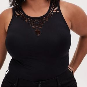 Torrid Black Seamless Tank With Cutouts